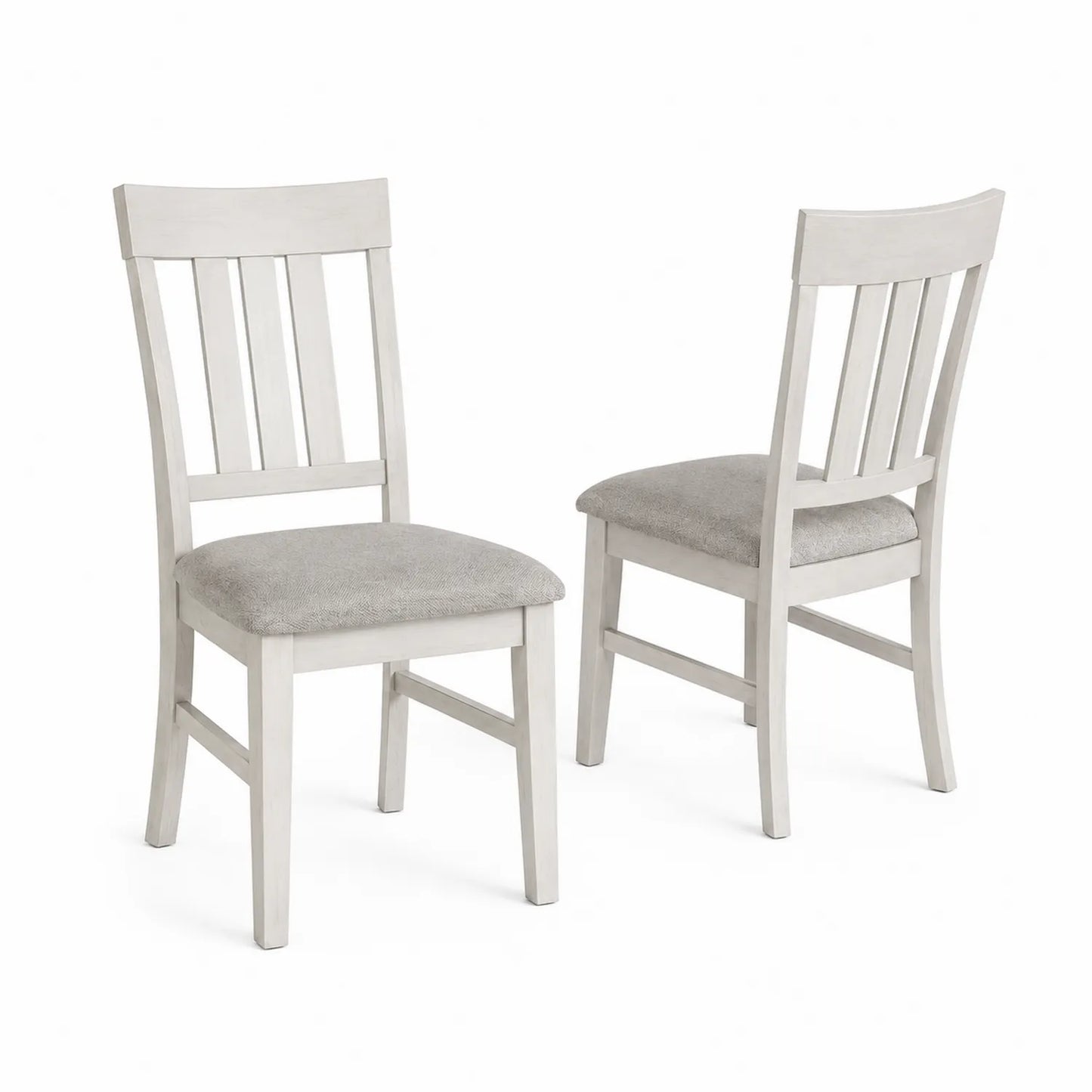 Chaises en bois avec assise en polyester Gris et Blanc