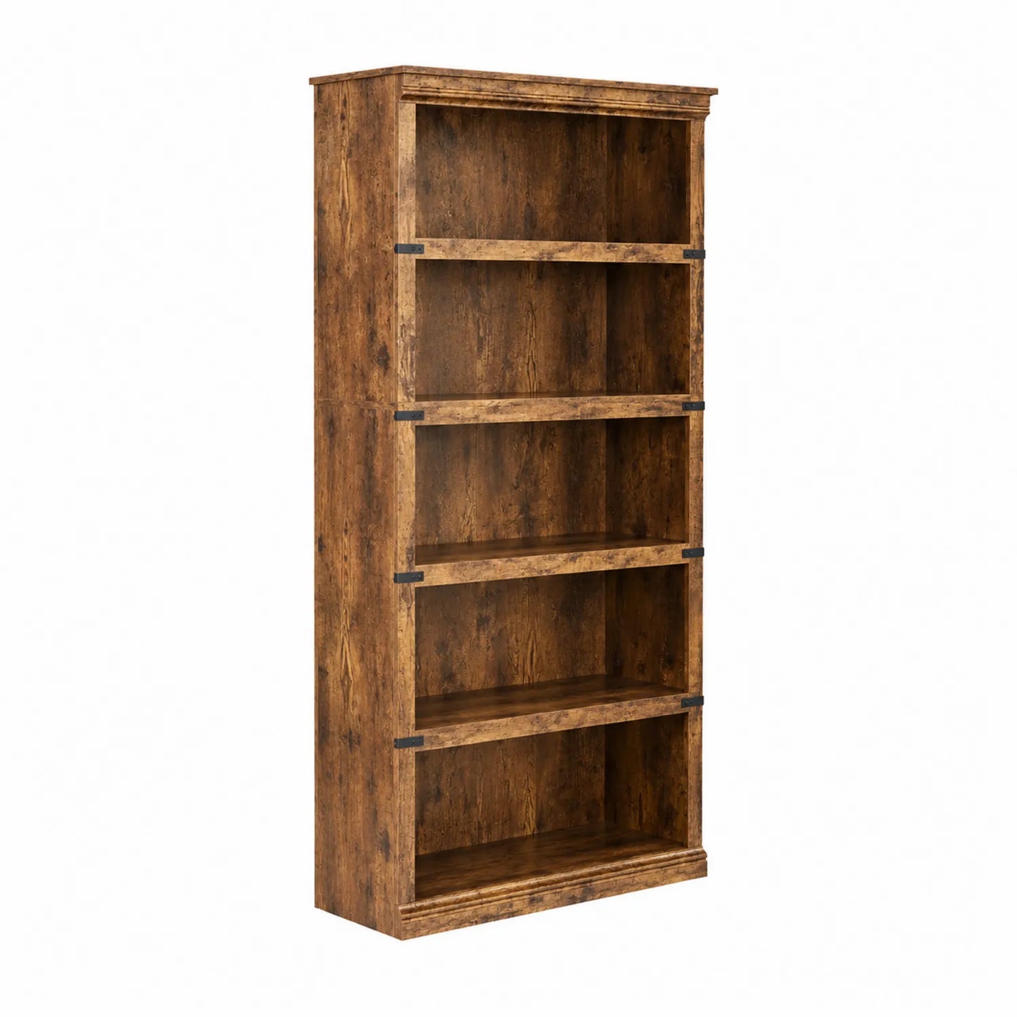 Bibliothèque en bois 5 étagères 180x80x30 cm Chêne Marron