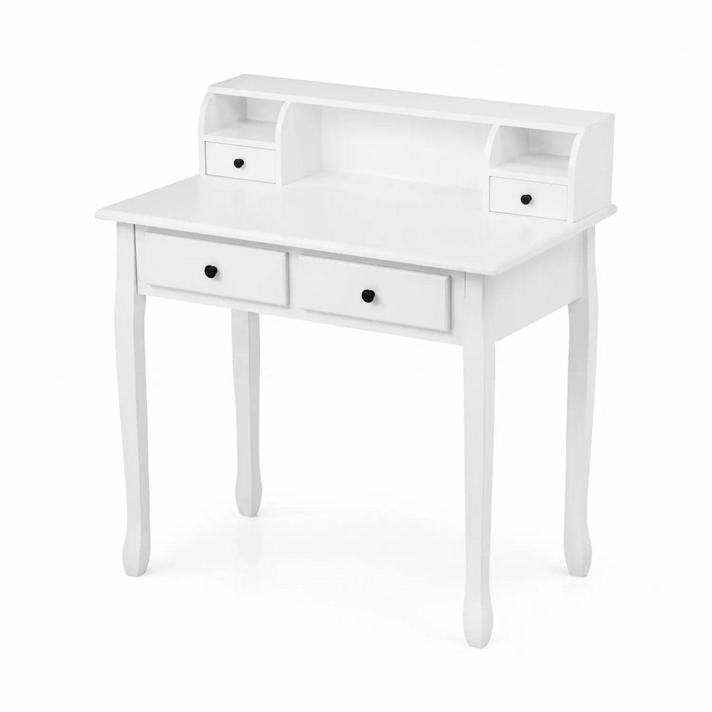 Bureau en bois avec tiroirs blancs