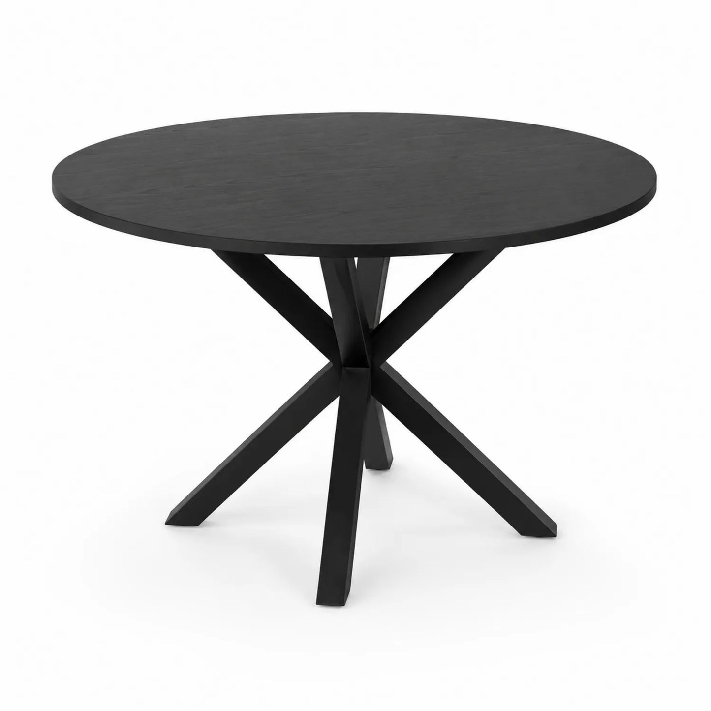 Table ronde en bois et métal Noir