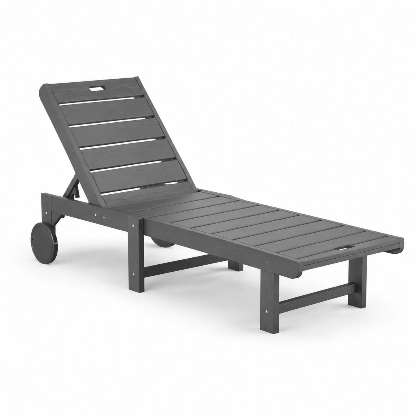 Chaise longue d'extérieur en bois composite réglable Gris