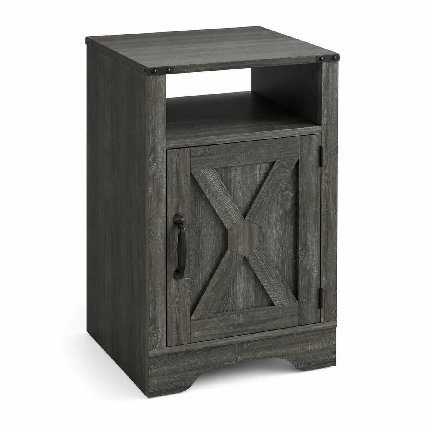 Table de chevet en bois gris foncé 60x40x30 cm