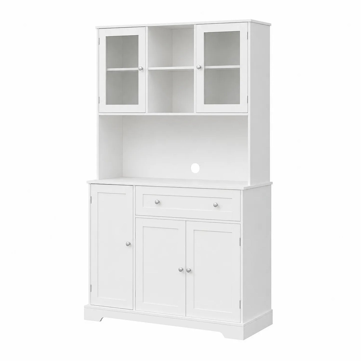 Buffet de cuisine en MDF Blanc avec Portes Vitrées