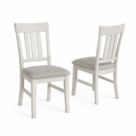 Chaises en bois avec assise en polyester Gris et Blanc