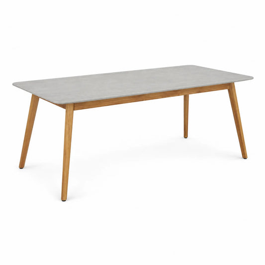 Table à manger rectangulaire en bois et béton