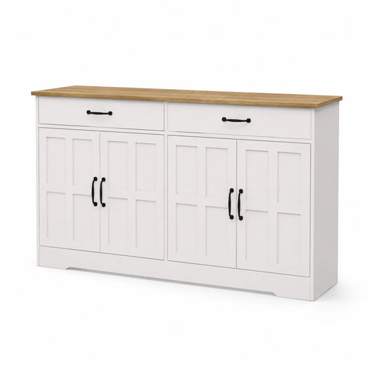 Buffet en bois MDF avec 4 portes et 2 tiroirs
