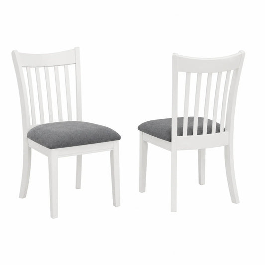 Lot de 2 chaises en bois avec assise en tissu gris