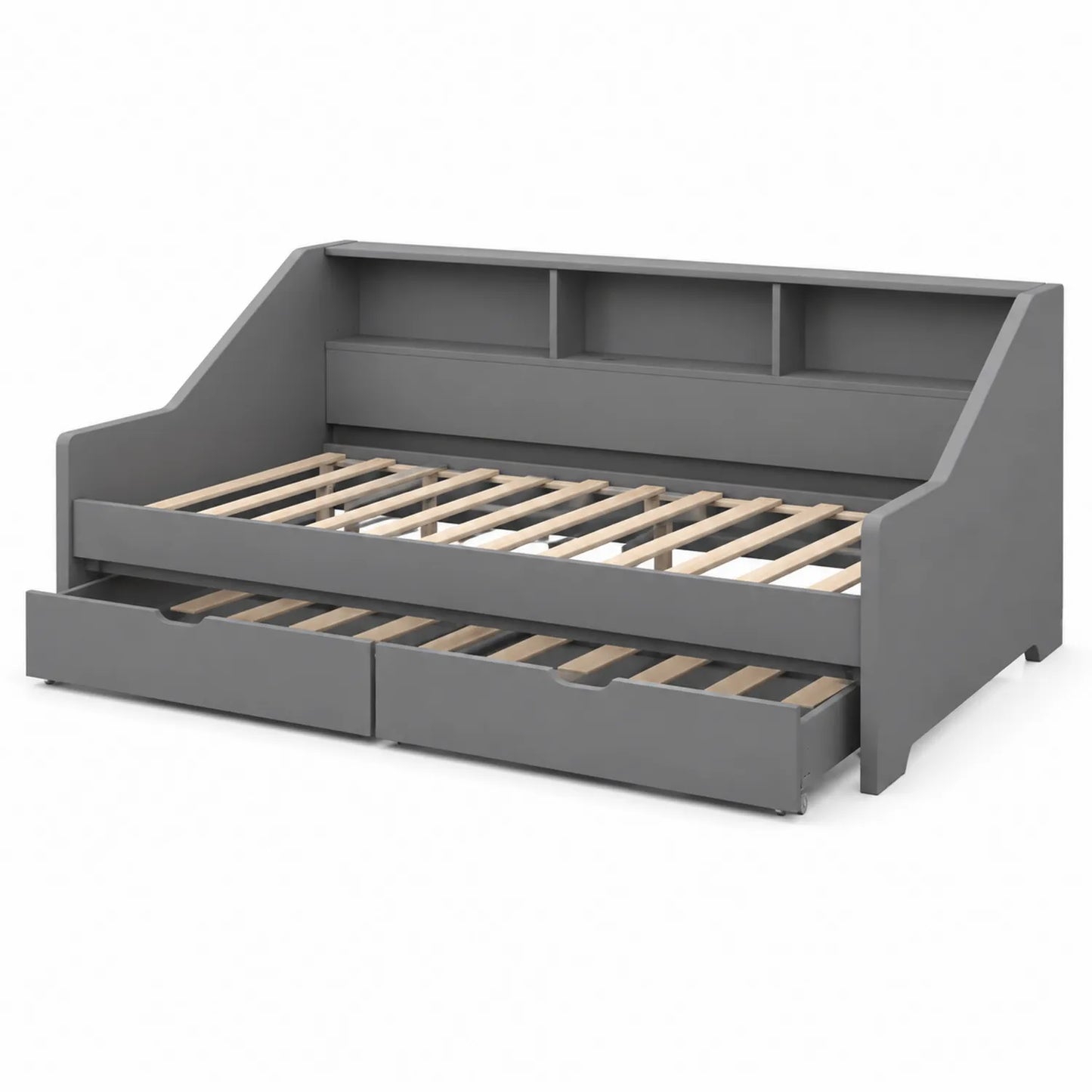 Lit banquette avec tiroirs en bois Gris 200x90 cm