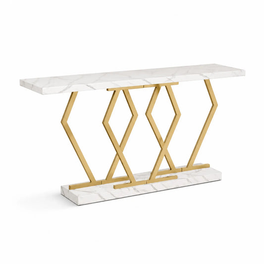 Console en marbre et métal doré 120 cm