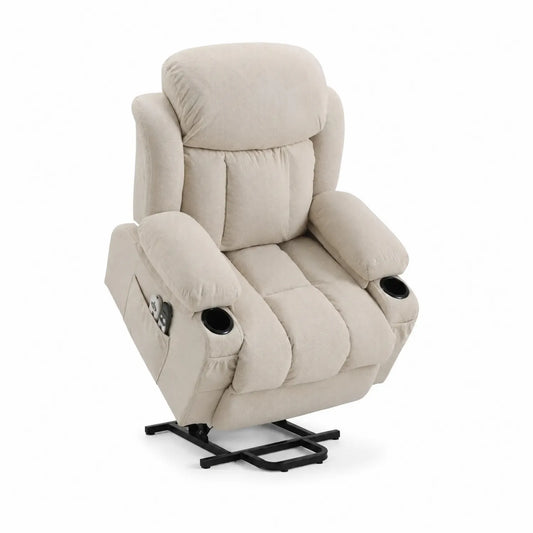 Fauteuil inclinable en tissu microfibre Beige