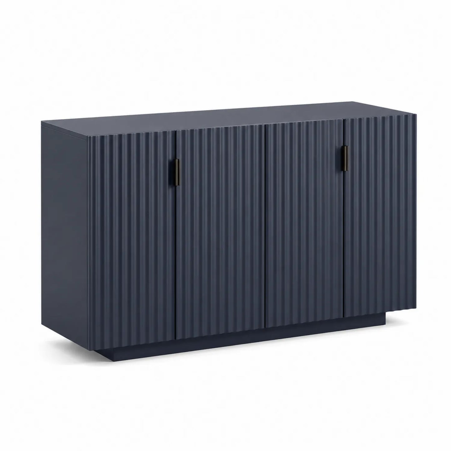 Buffet en bois MDF bleu 3 portes 150x40x80cm