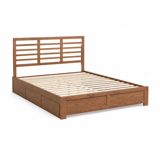 Lit en chêne massif 200x160 cm Marron
