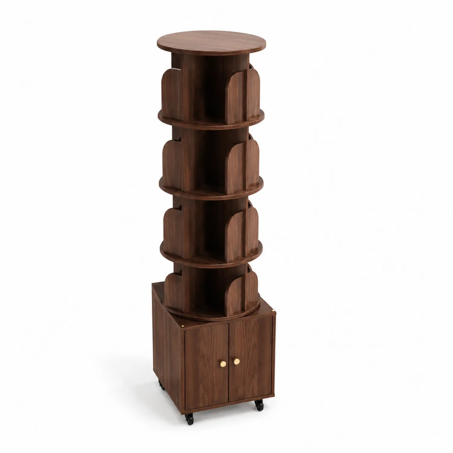 Étagère rotative en bois d'acajou 180cm