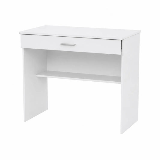 Bureau avec tiroir en bois aggloméré blanc