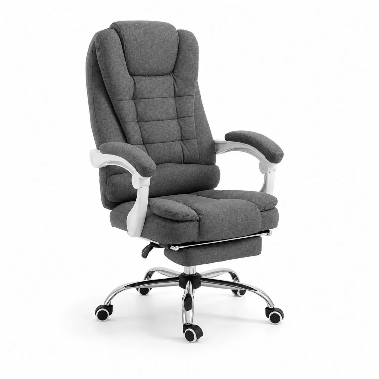 Chaise de bureau en tissu avec base chromée