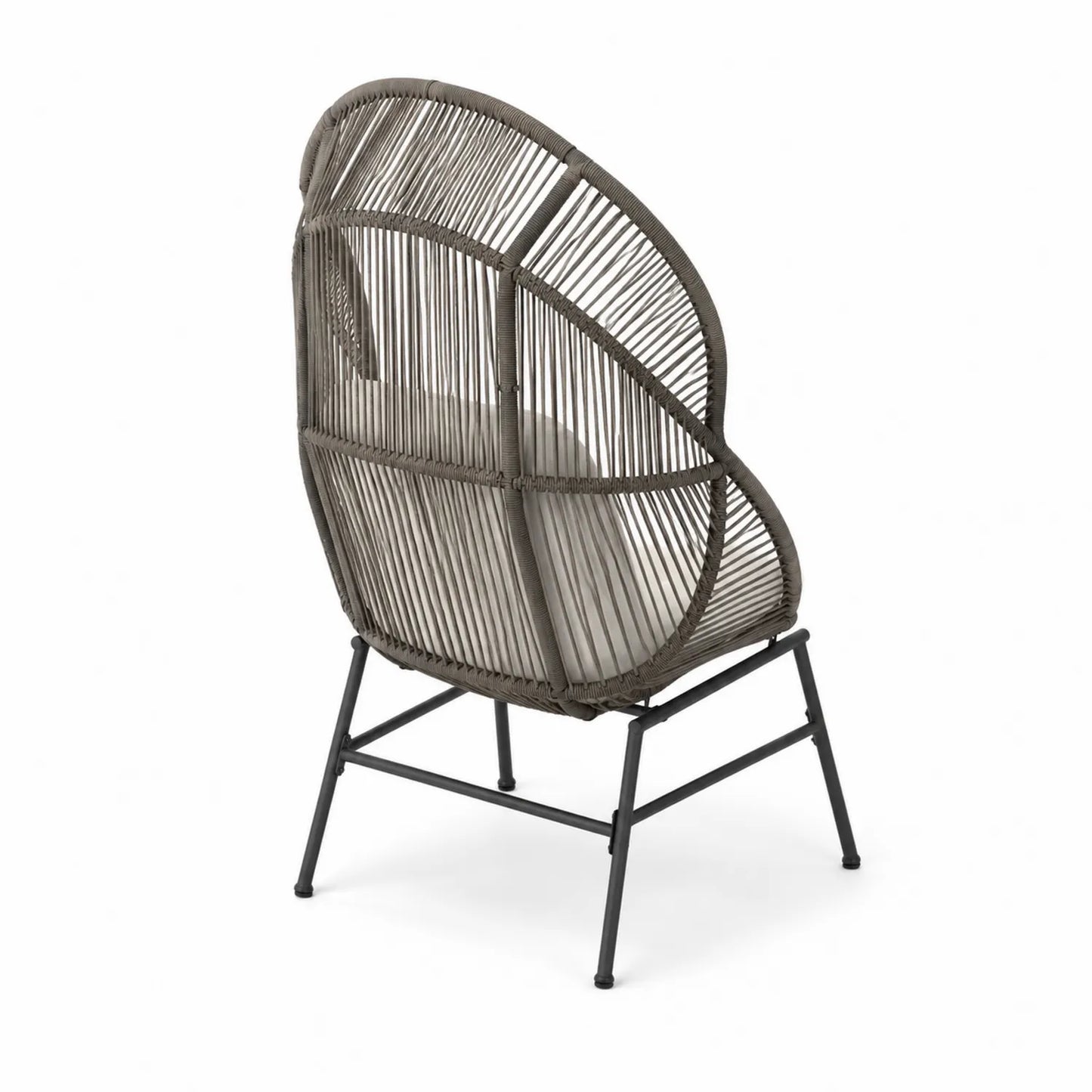 Chaise d'extérieur en corde et métal Gris
