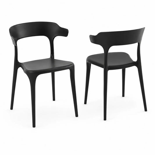 Chaise de salle à manger en polypropylène Noir