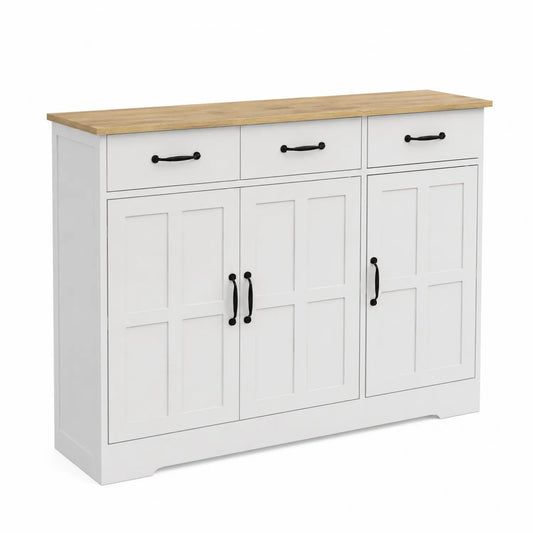 Buffet en bois avec dessus en chêne