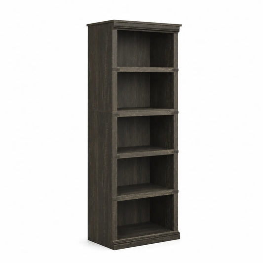 Étagère haute en bois composite marron foncé