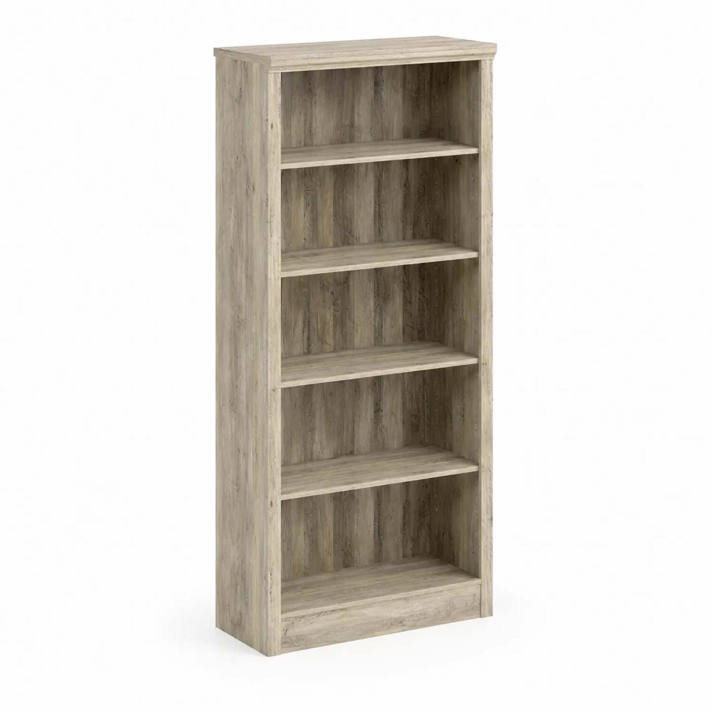 Bibliothèque en bois 5 étagères Chêne Clair 180x80x30 cm