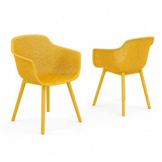 Lot de 2 chaises en plastique jaune